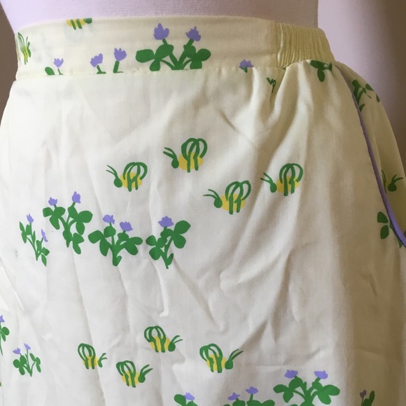 Vintage 70’s The Vested Gentress Yellow Floral Lined Skirt - Picture 4 of 12